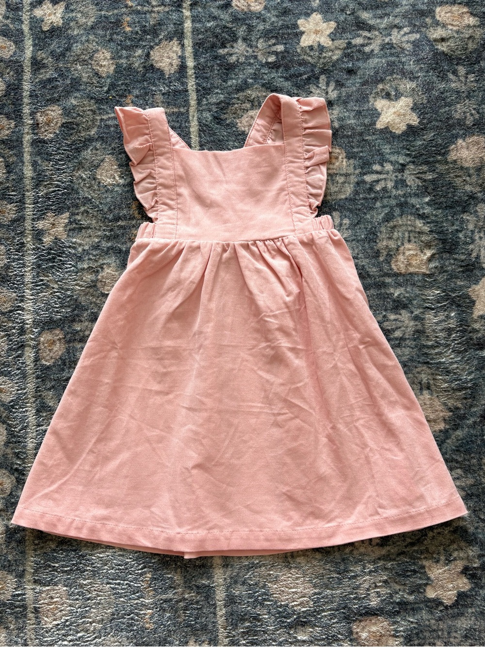 Angel Dear Corduroy Cotton Pinafore Ruffle Dress Size 12-18M